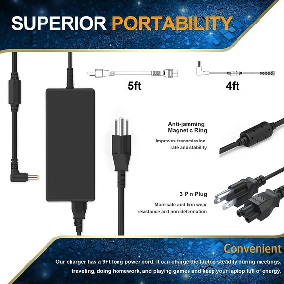 135W AC Adapter replacement for model #SK90B190710 - Picture 13 of 13